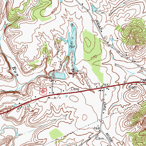 Topographic Map of Knob Lick, KY
