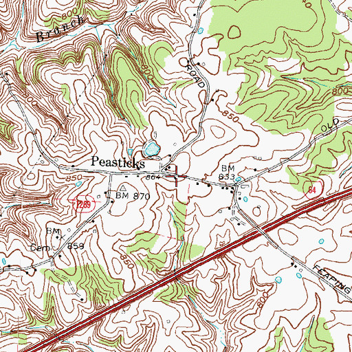 Topographic Map of Lees Chapel, KY