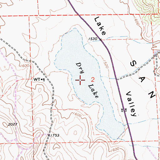 Topographic Map of Dry Lake, CA