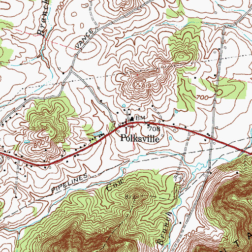 Topographic Map of Marshall Post Office (historical), KY