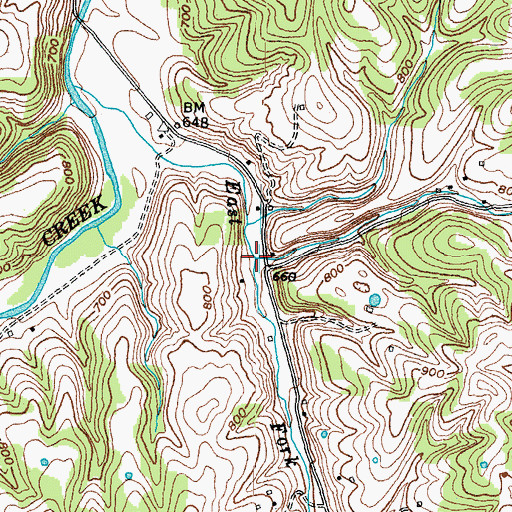 Topographic Map of McGaha Branch, KY