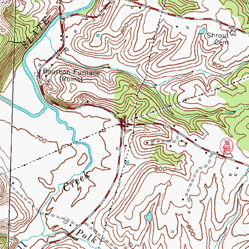Topographic Map of Mormon Church, KY