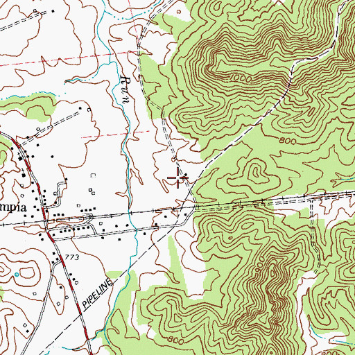 Topographic Map of Olympia Christian Church, KY