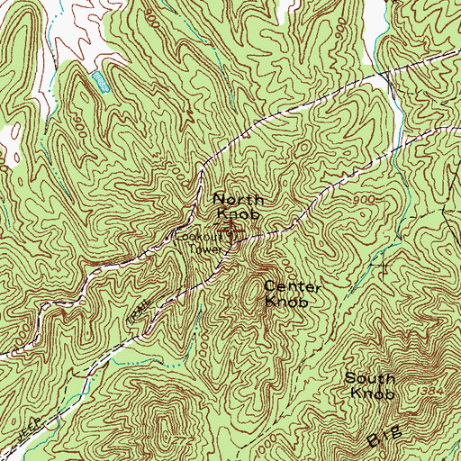 Topographic Map of Olympia Lookout Tower, KY