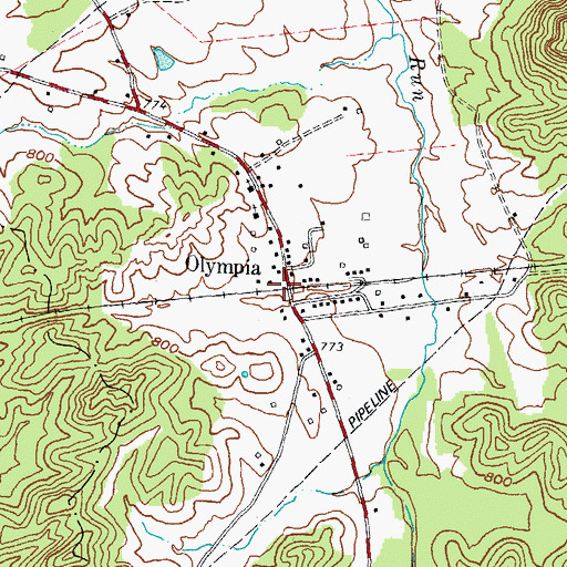 Topographic Map of Olympia Post Office, KY