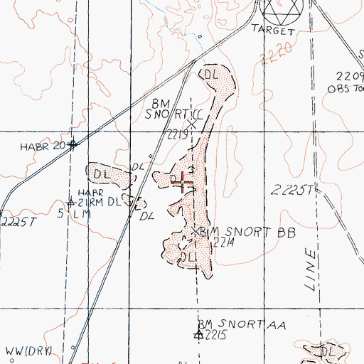 Topographic Map of Dry Lakes, CA