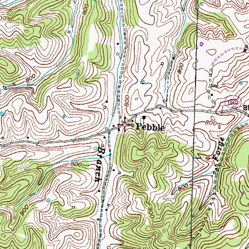 Topographic Map of Peeble (historical), KY