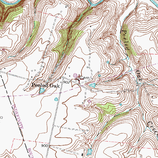 Topographic Map of Peeled Oak Union Church, KY