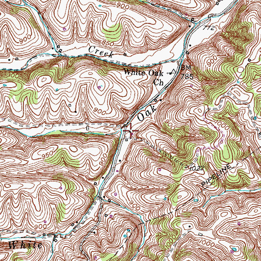 Topographic Map of Pittsburgh Post Office (historical), KY