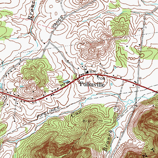 Topographic Map of Polksville School (historical), KY