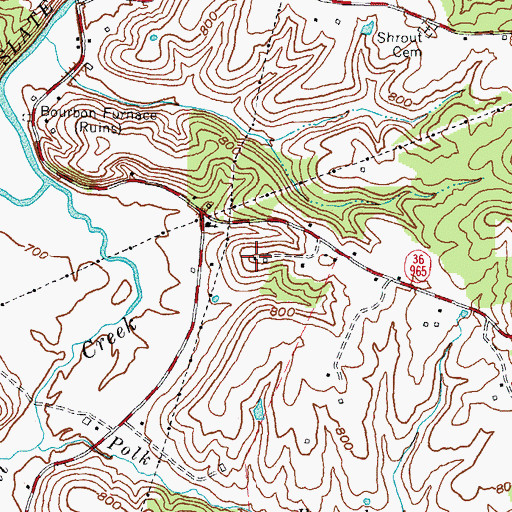 Topographic Map of Preston School (historical), KY