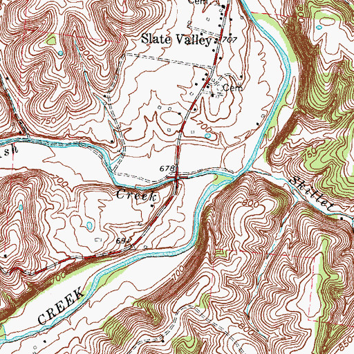 Topographic Map of Prickley Ash Bridge, KY