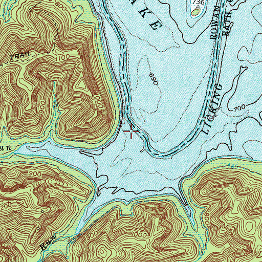 Topographic Map of Ragland Railroad Station (historical), KY