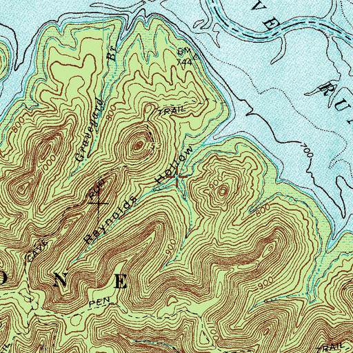 Topographic Map of Reynolds Hollow, KY