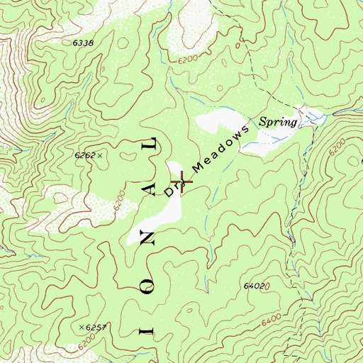 Topographic Map of Dry Meadows, CA