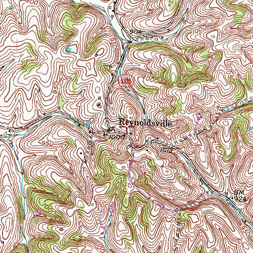 Topographic Map of Reynoldsville School (historical), KY