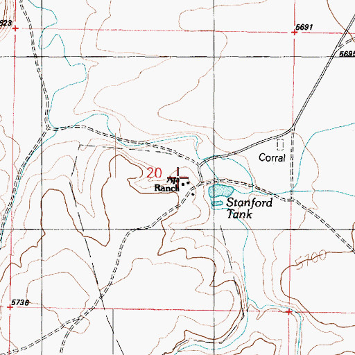 Topographic Map of Aja Ranch, AZ