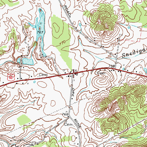 Topographic Map of Shrout (historical), KY