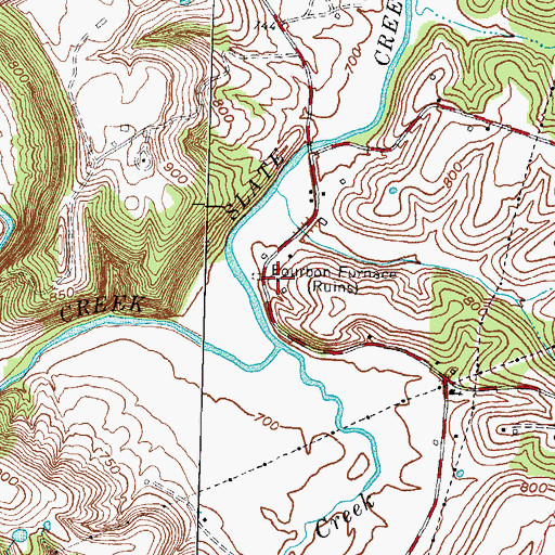 Topographic Map of Slate Blockhouse, KY