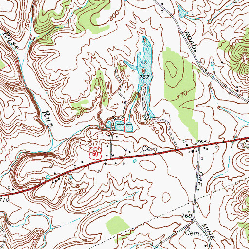 Topographic Map of Sportsman Lake, KY
