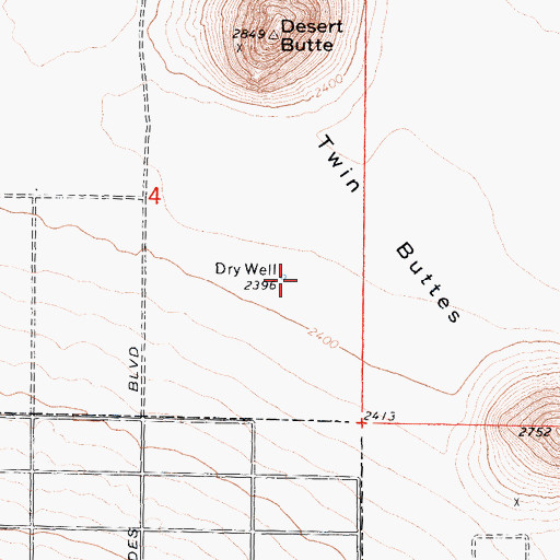 Topographic Map of Dry Well, CA