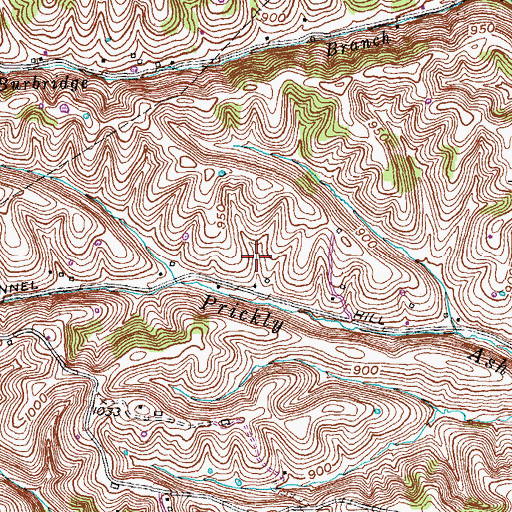 Topographic Map of Upper Prickly Ash (historical), KY