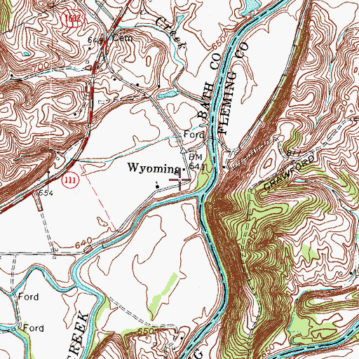 Topographic Map of Wyoming School (historical), KY