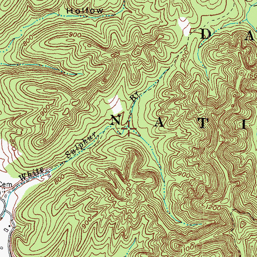 Topographic Map of Young Springs, KY