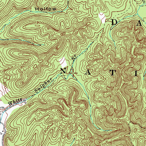 Topographic Map of Young Springs Post Office (historical), KY