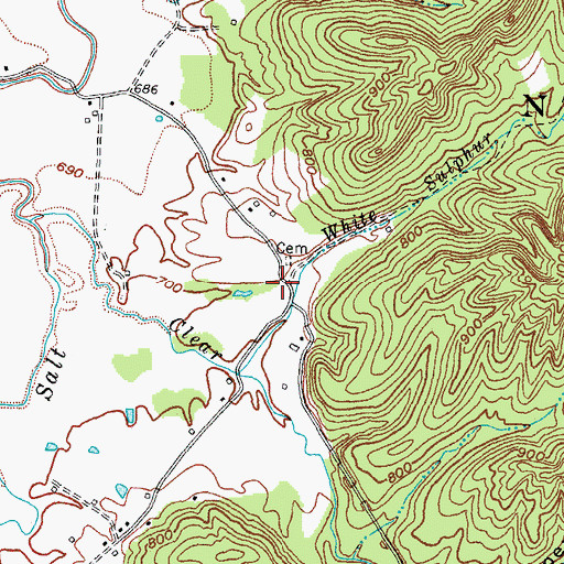 Topographic Map of Young Post Office (historical), KY