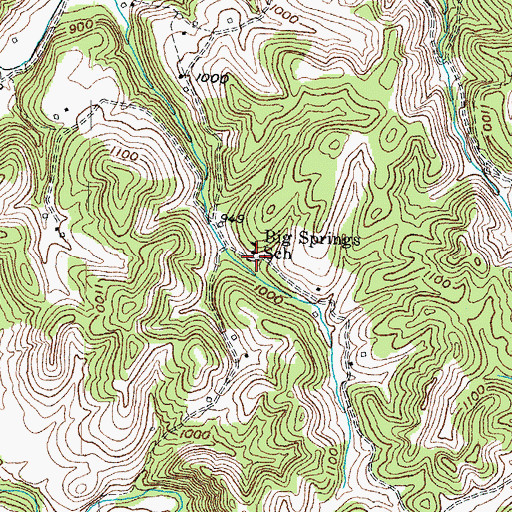 Topographic Map of Big Spring Neighborhood (historical), KY