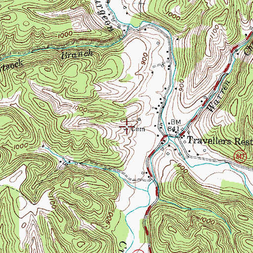 Topographic Map of Botner Cemetery, KY