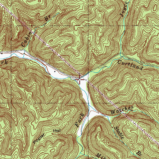 Topographic Map of Cortland Post Office, KY