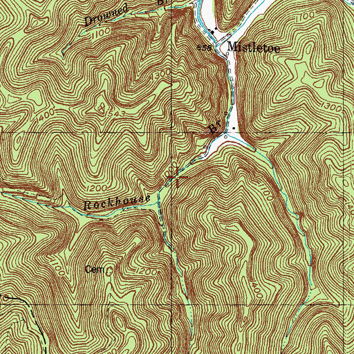 Topographic Map of Couch Fork Neighborhood (historical), KY