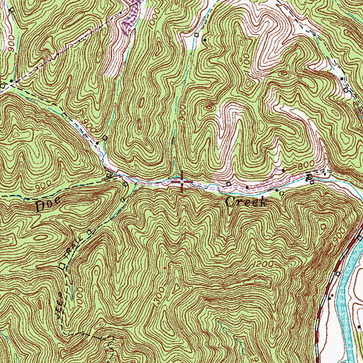 Topographic Map of Do Creek School, KY