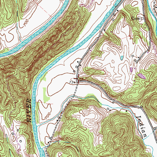 Topographic Map of Eversole Post Office, KY