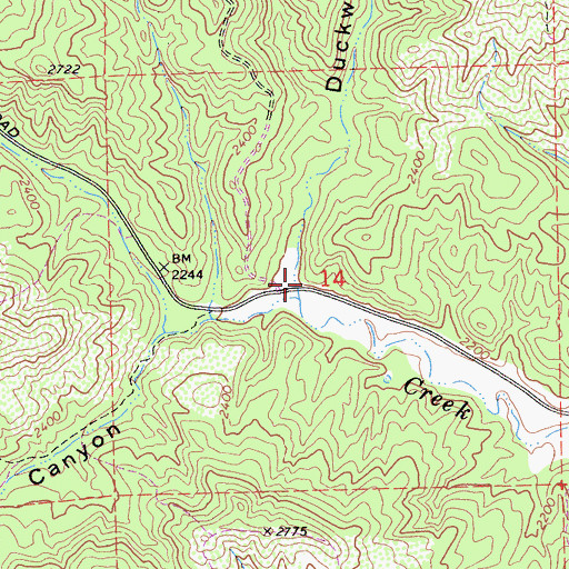 Topographic Map of Duckworth Canyon, CA