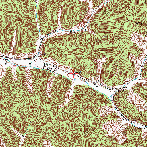 Topographic Map of Hall Neighborhood (historical), KY