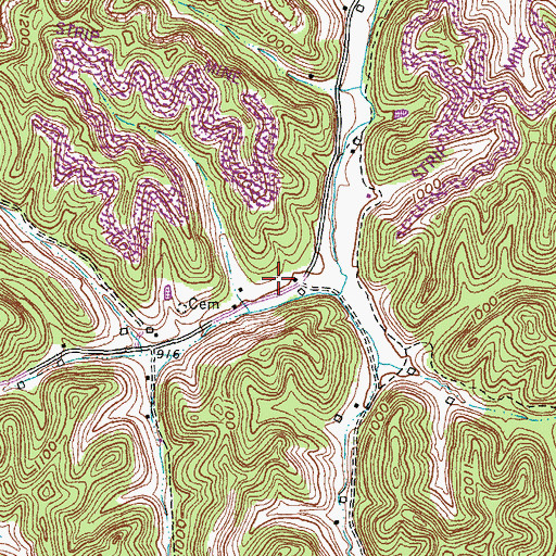 Topographic Map of Howland Chapel, KY