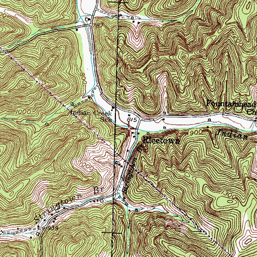 Topographic Map of Indian Creek Neighborhood (historical), KY