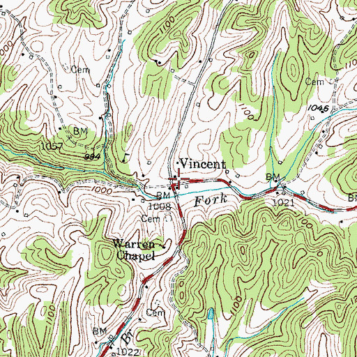 Topographic Map of Needmore Neighborhood (historical), KY