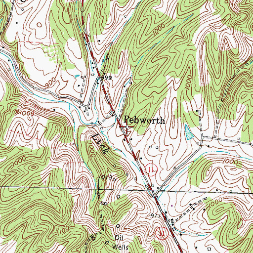 Topographic Map of Pebworth Post Office, KY