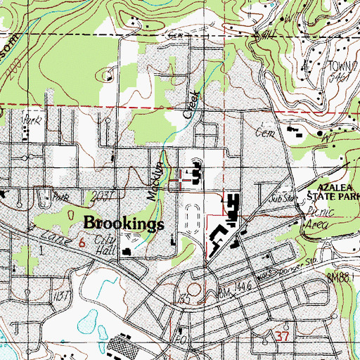 Topographic Map of Kalmiopsis Elementary School, OR
