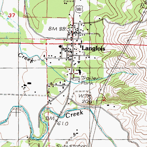 Topographic Map of Blanco School, OR