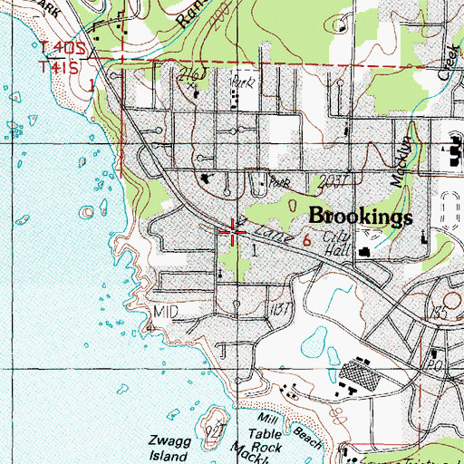 Topographic Map of Brookings Harbor Christian School, OR