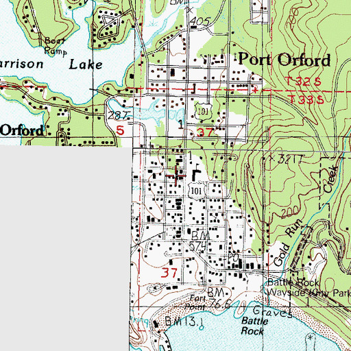Topographic Map of Driftwood Elementary School, OR