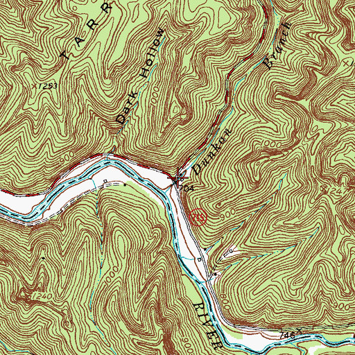 Topographic Map of Dunkan Branch Hill, KY