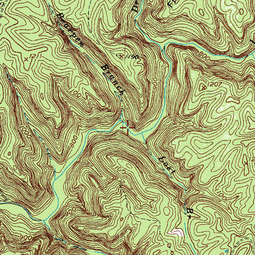 Topographic Map of Gladie Creek Gorge, KY