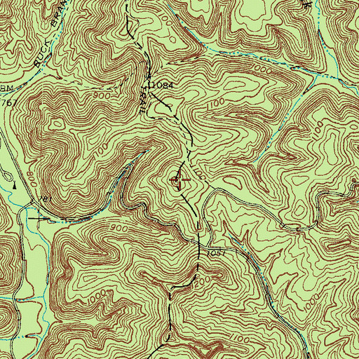 Topographic Map of Leatherwood Hill, KY