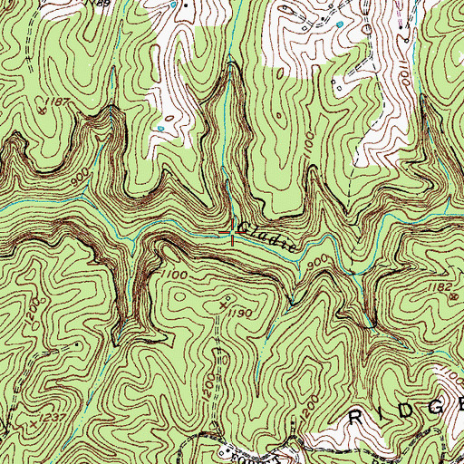 Topographic Map of Middle Fork, KY